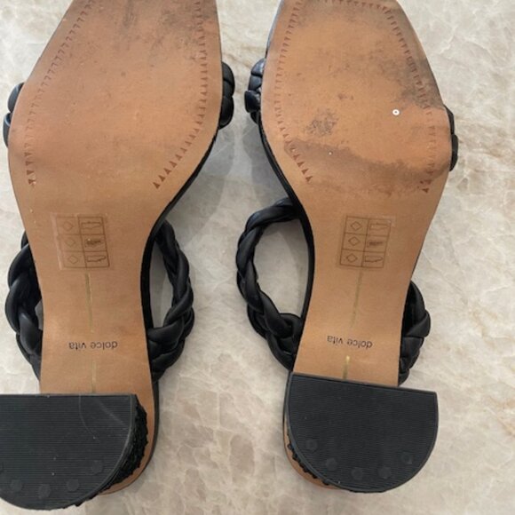 Dolce Vita  Black Niari Braided Square Toe Heeled Sandals, Size 9 - Picture 7 of 8